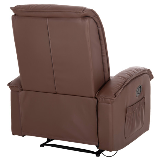 Πολυθρονα relax με μηχανισμο massage rocca hm0026.03 pu καφε σκουρο 80x96x97 εκ. **