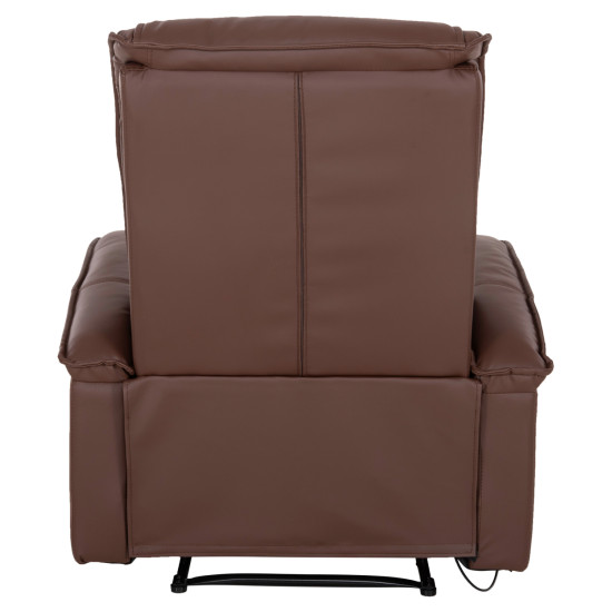 Πολυθρονα relax με μηχανισμο massage rocca hm0026.03 pu καφε σκουρο 80x96x97 εκ. **