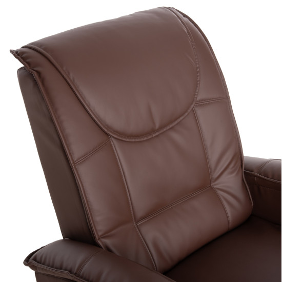 Πολυθρονα relax με μηχανισμο massage rocca hm0026.03 pu καφε σκουρο 80x96x97 εκ. **