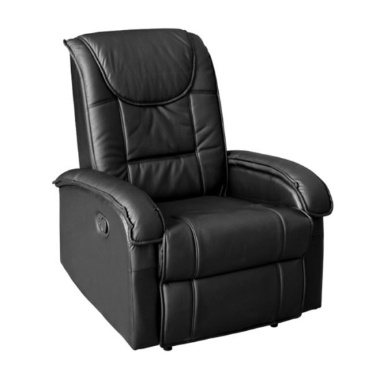 Πολυθρονα relax με μηχανισμο massage rocca hm0026.01 pu μαυρο 80x96x97 εκ. **