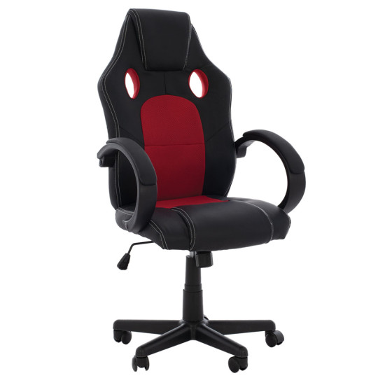 Καρεκλα γραφειου gaming bucket hm1041.01 μαυροpu+κοκκινο mesh 60x62x117 εκ. **
