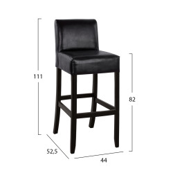 Σκαμπω μπαρ οξια με πλατη με pvc καφε rodos vegge hm299 44x52,5x111 εκ. ** Σκαμπω μπαρ οξια με πλατη με pvc καφε rodos vegge hm299 44x52,5x111 εκ. **