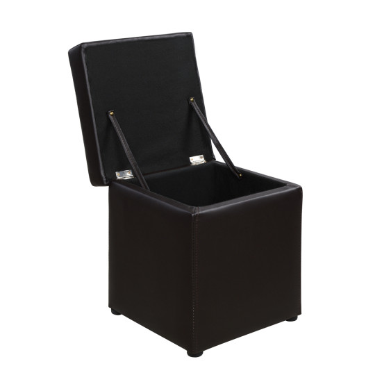 Σκαμπω με αποθηκευτικο χωρο pu καφε cube hm224.03--38x38x36.5υεκ. **