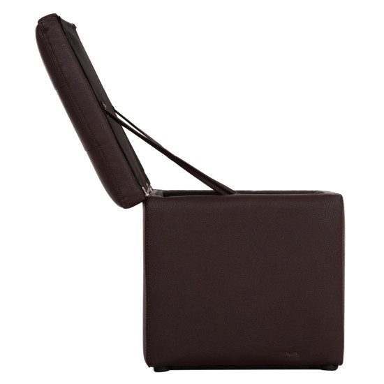 Σκαμπω με αποθηκευτικο χωρο pu καφε cube hm224.03--38x38x36.5υεκ. **