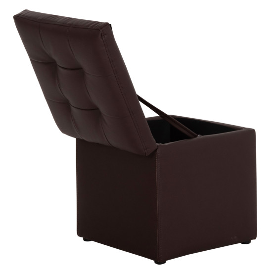 Σκαμπω με αποθηκευτικο χωρο pu καφε cube hm224.03--38x38x36.5υεκ. **