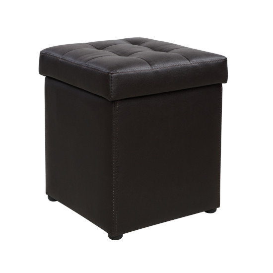Σκαμπω με αποθηκευτικο χωρο pu καφε cube hm224.03--38x38x36.5υεκ. **
