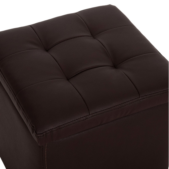 Σκαμπω με αποθηκευτικο χωρο pu καφε cube hm224.03--38x38x36.5υεκ. **