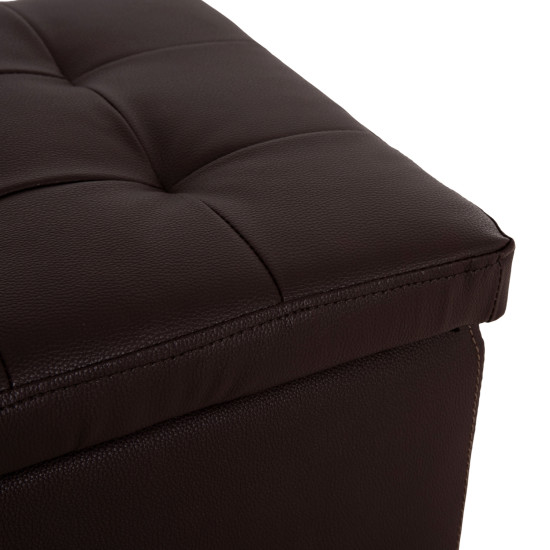 Σκαμπω με αποθηκευτικο χωρο pu καφε cube hm224.03--38x38x36.5υεκ. **