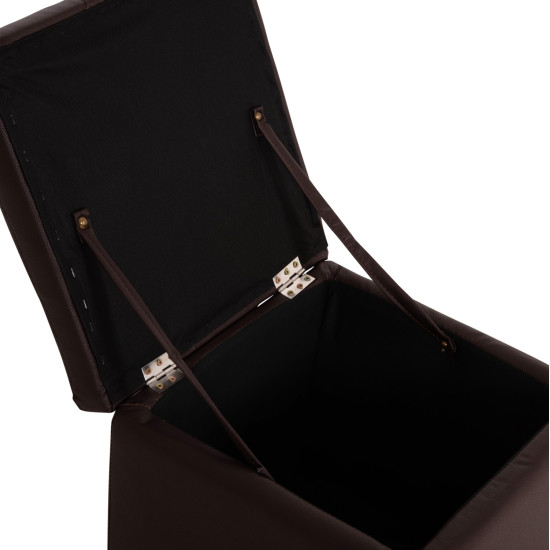 Σκαμπω με αποθηκευτικο χωρο pu καφε cube hm224.03--38x38x36.5υεκ. **