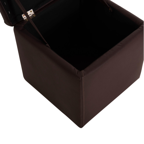 Σκαμπω με αποθηκευτικο χωρο pu καφε cube hm224.03--38x38x36.5υεκ. **