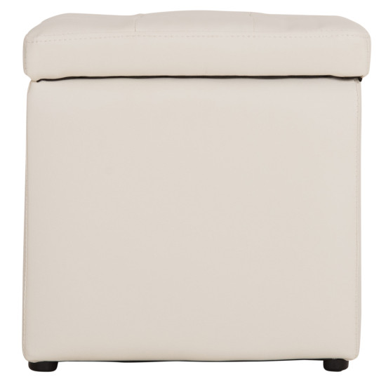 Σκαμπο pro cube hm224.02 pu με αποθηκευτικο χωρο- λευκο 38x38x36,5υεκ. **