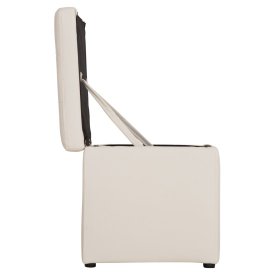 Σκαμπο pro cube hm224.02 pu με αποθηκευτικο χωρο- λευκο 38x38x36,5υεκ. **