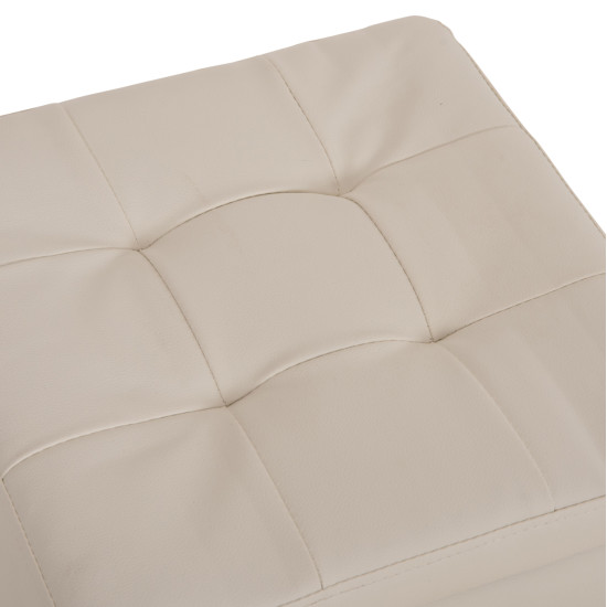 Σκαμπο pro cube hm224.02 pu με αποθηκευτικο χωρο- λευκο 38x38x36,5υεκ. **