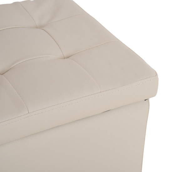 Σκαμπο pro cube hm224.02 pu με αποθηκευτικο χωρο- λευκο 38x38x36,5υεκ. **