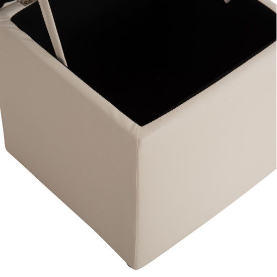 Σκαμπο pro cube hm224.02 pu με αποθηκευτικο χωρο- λευκο 38x38x36,5υεκ. **