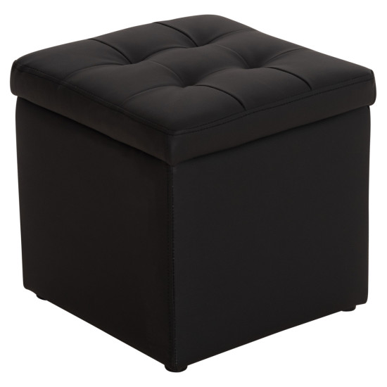 Σκαμπω με αποθηκευτικο χωρο pu μαυρο cube hm224.01 38x38x36.5υεκ. **