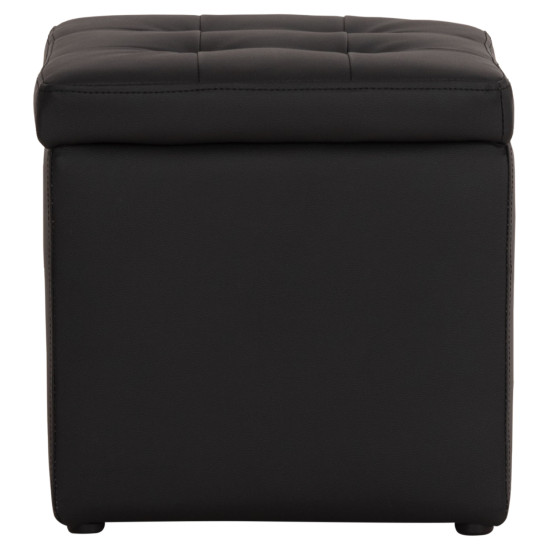 Σκαμπω με αποθηκευτικο χωρο pu μαυρο cube hm224.01 38x38x36.5υεκ. **