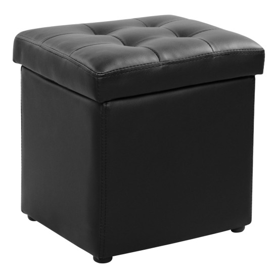 Σκαμπω με αποθηκευτικο χωρο pu μαυρο cube hm224.01 38x38x36.5υεκ. **