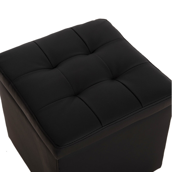Σκαμπω με αποθηκευτικο χωρο pu μαυρο cube hm224.01 38x38x36.5υεκ. **