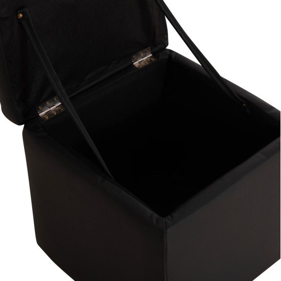 Σκαμπω με αποθηκευτικο χωρο pu μαυρο cube hm224.01 38x38x36.5υεκ. **