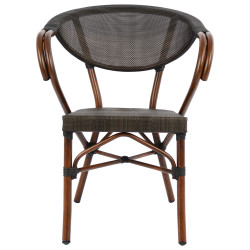 Πολυθρονα αλουμινιου clay bamboo look καφε με textline hm5025 60,5x59x81 cm ** Πολυθρονα αλουμινιου clay bamboo look καφε με textline hm5025 60,5x59x81 cm **