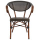 Πολυθρονα αλουμινιου clay bamboo look καφε με textline hm5025 60,5x59x81 cm **