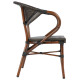 Πολυθρονα αλουμινιου clay bamboo look καφε με textline hm5025 60,5x59x81 cm **