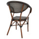 Πολυθρονα αλουμινιου clay bamboo look καφε με textline hm5025 60,5x59x81 cm **