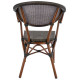 Πολυθρονα αλουμινιου clay bamboo look καφε με textline hm5025 60,5x59x81 cm **