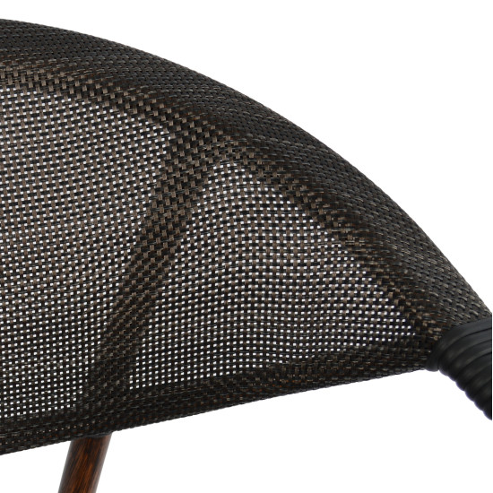 Πολυθρονα αλουμινιου clay bamboo look καφε με textline hm5025 60,5x59x81 cm **