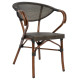 Πολυθρονα αλουμινιου clay bamboo look καφε με textline hm5025 60,5x59x81 cm **