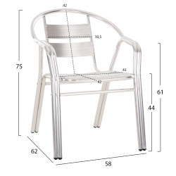 Πολυθρονα moris hm5018 αλουμινιο σε ασημι-διπλοσ σκελετοσ με φετεσ 58x62x75υεκ. ** Πολυθρονα moris hm5018 αλουμινιο σε ασημι-διπλοσ σκελετοσ με φετεσ 58x62x75υεκ. **