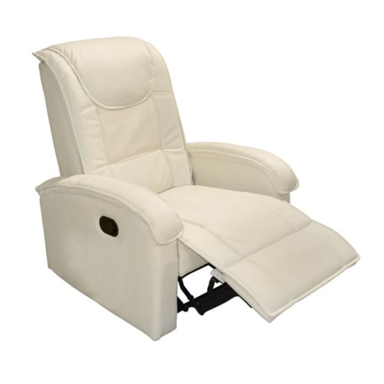 Πολυθρονα relax με μηχανισμο massage rocca hm0026.02 pu εκρου 80x96x97 εκ. **
