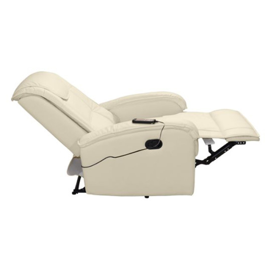 Πολυθρονα relax με μηχανισμο massage rocca hm0026.02 pu εκρου 80x96x97 εκ. **