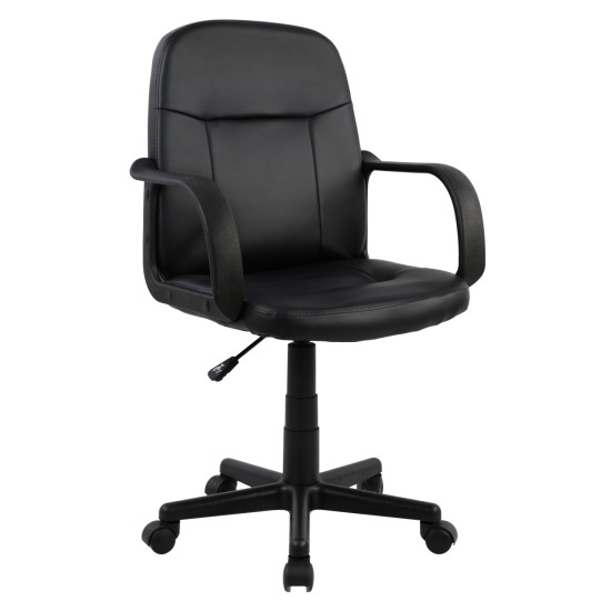 Καρεκλα γραφειου grane hm1005 με μπρατσα μαυρo pu 56,5x50x88-100υ εκ. **
