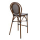 Σκαμπο αλουμινιου azaria hm5059 bamboo look καφε με textline 44x52x115υεκ **