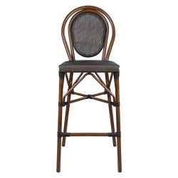 Σκαμπο αλουμινιου azaria hm5059 bamboo look καφε με textline 44x52x115υεκ **