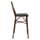 Σκαμπο αλουμινιου azaria hm5059 bamboo look καφε με textline 44x52x115υεκ **