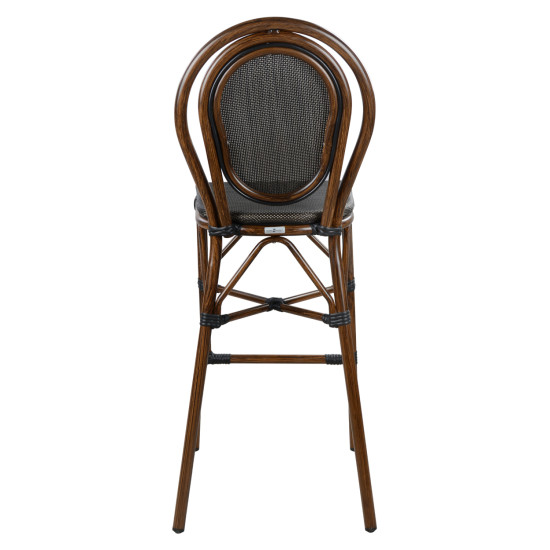 Σκαμπο αλουμινιου azaria hm5059 bamboo look καφε με textline 44x52x115υεκ **