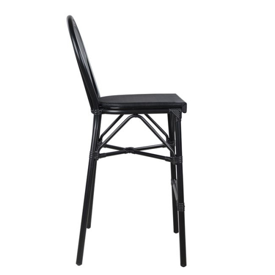 Σκαμπο αλουμινιου azaria hm5060 bamboo look μαυρο με textline 44x52x115υεκ. **