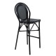 Σκαμπο αλουμινιου azaria hm5060 bamboo look μαυρο με textline 44x52x115υεκ. **
