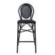 Σκαμπο αλουμινιου azaria hm5060 bamboo look μαυρο με textline 44x52x115υεκ. **