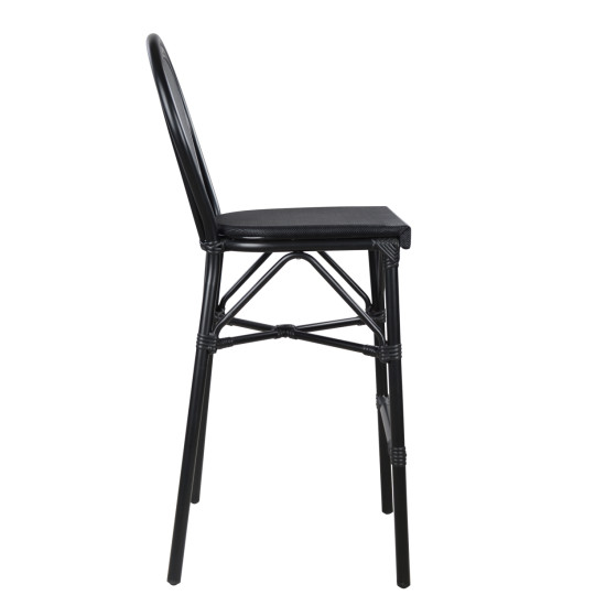 Σκαμπο αλουμινιου azaria hm5060 bamboo look μαυρο με textline 44x52x115υεκ. **