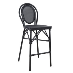 Σκαμπο αλουμινιου azaria hm5060 bamboo look μαυρο με textline 44x52x115υεκ. **