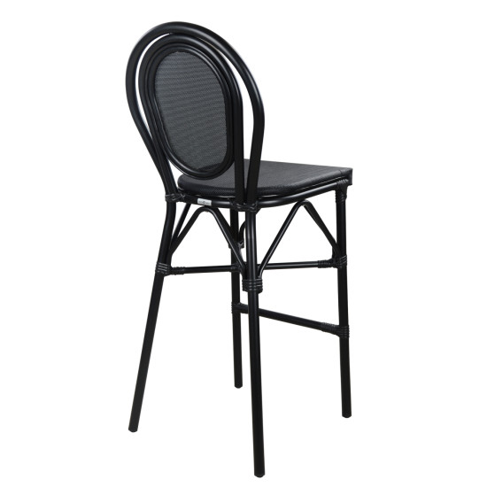 Σκαμπο αλουμινιου azaria hm5060 bamboo look μαυρο με textline 44x52x115υεκ. **
