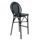 Σκαμπο αλουμινιου azaria hm5060 bamboo look μαυρο με textline 44x52x115υεκ. **