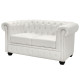 Καναπεσ 2θεσιοσ t.chesterfield hm3010.02 τεχνοδερμα λευκο ματ 155x90x73 εκ. **