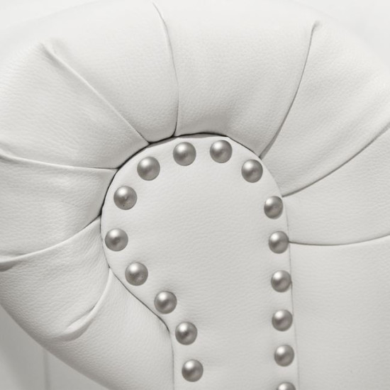 Καναπεσ 2θεσιοσ t.chesterfield hm3010.02 τεχνοδερμα λευκο ματ 155x90x73 εκ. **