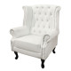 Πολυθρονα-μπερζερα t.chesterfield polina hm0053.02 pu λευκο ματ 83x75x107yεκ. **