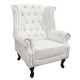 Πολυθρονα-μπερζερα t.chesterfield polina hm0053.02 pu λευκο ματ 83x75x107yεκ. **